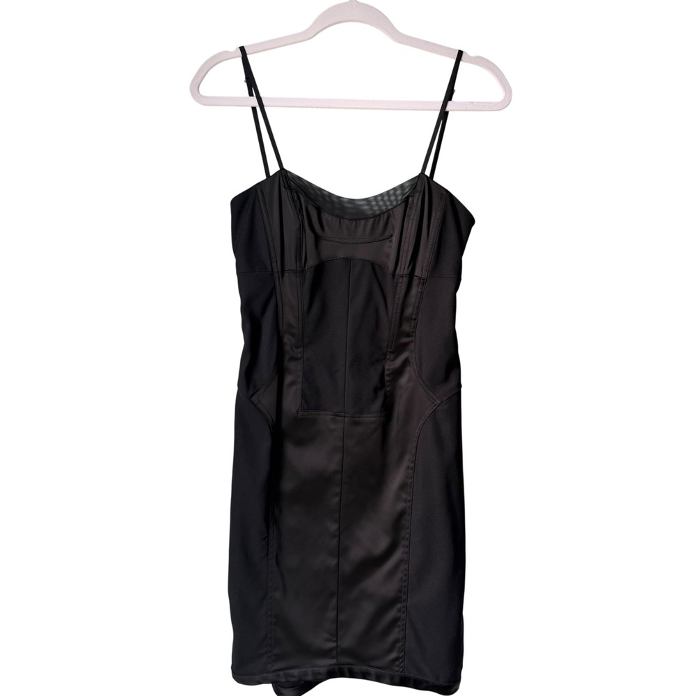 Nicole Miller Collection Dress Black Spaghetti Strap Satin Short Corset Size 6
